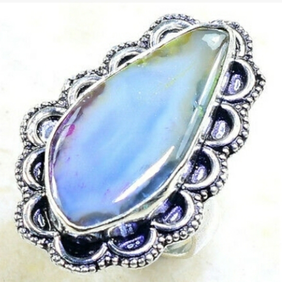 Santa Fe Jewelry Company Jewelry - Dragon Veins Agate 925SS Ring 7